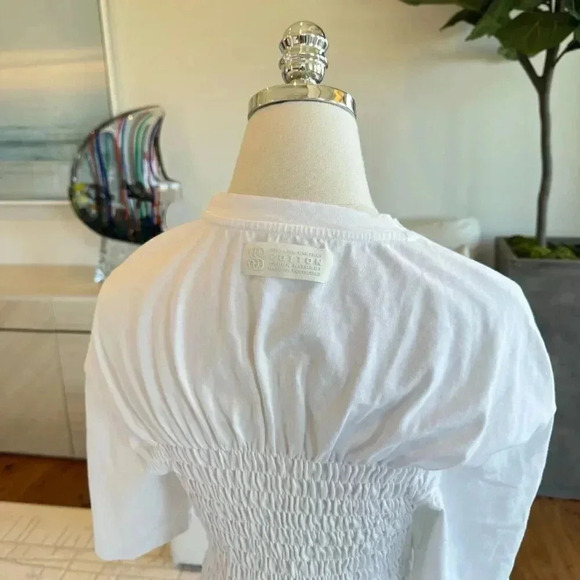 Stella McCartney White Smocked Cotton T-Shirt Size 40 - Picture 6 of 10